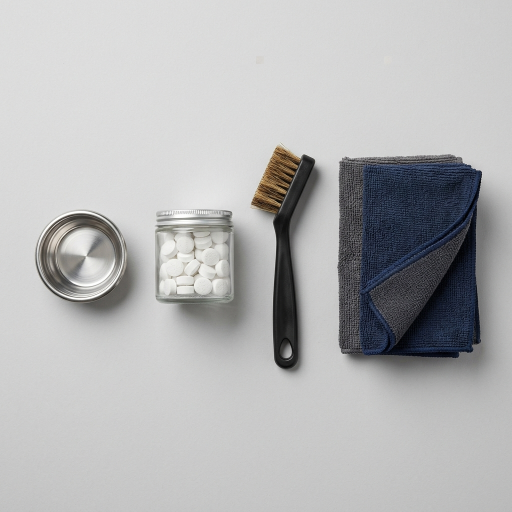 Espresso Cleaning Kit - Blind Basket, Cleaner & Brush